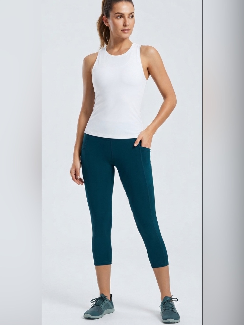 YOGA LICIOUS DARK TEAL Capri Leggings
